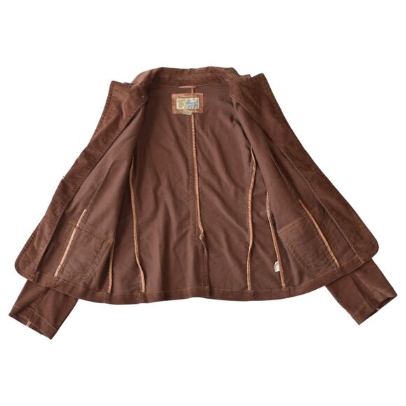 Y2K Fossil Brown Corduroy Blazer Jacket – Women’s Size Large - Picture 3 of 5